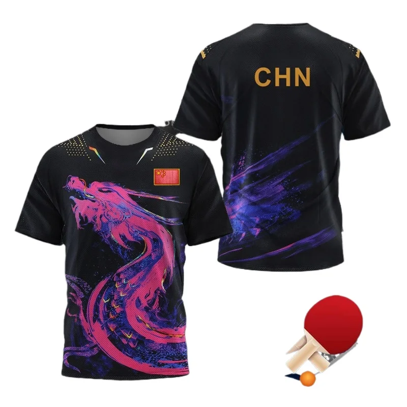 Badminton Emoji - Męska koszulka graficzna z motywem chińskiego